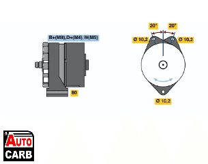 Μίζα BOSCH 0986033100090 για DAF F 1963-1993, DAF N 1981-1991, FORD Cargo 1981-