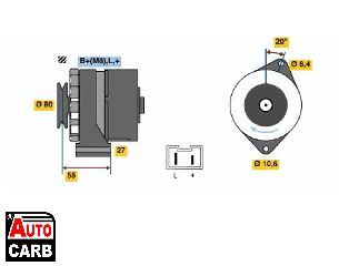 Δυναμό BOSCH 0986034761090 για RENAULT 12 1969-2000, RENAULT 4 1962-1993, RENAULT 6 1969-1987