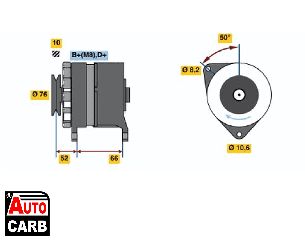 Δυναμό BOSCH 0986036961090 για SKODA 105,120 1976-1990, SKODA 130 1985-1991, SKODA FAVORIT 1988-1997