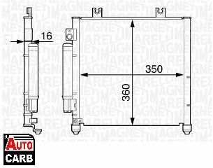 Ψυγείο A/C MAGNETI MARELLI 350203357000 για OPEL AGILA 2000-2007, SUZUKI WAGON 2000-