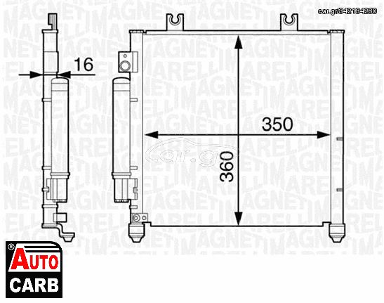 Ψυγείο A/C MAGNETI MARELLI 350203357000 για OPEL AGILA 2000-2007, SUZUKI WAGON 2000-