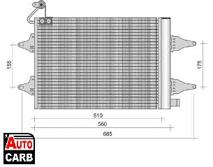 Ψυγείο A/C MAGNETI MARELLI 350203381000 για SEAT CORDOBA 2002-2009, SEAT IBIZA 2002-2018, SKODA FABIA 1999-2014