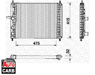 Ψυγείο Νερού Κινητήρα MAGNETI MARELLI 350213142000 για FIAT BRAVA 1995-2003, FIAT BRAVO 1995-2001, FIAT MAREA 1996-2007