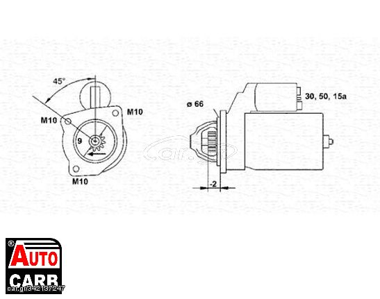 Μίζα MAGNETI MARELLI 943251109010 για CITROEN BX 1982-1994, CITROEN VISA 1978-1991, PEUGEOT 205 1983-2000