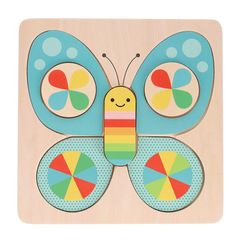 Ξύλινο παζλ 7 κομμάιτια, μικρή πεταλούδα - Petit Collage