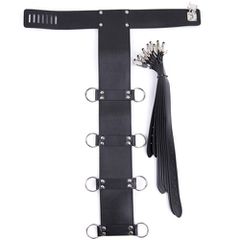 Body leather restraints collar with locking arm splints-thumb-1