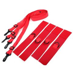Velcro Bondage red bed restraints with plastic hooks-thumb-9