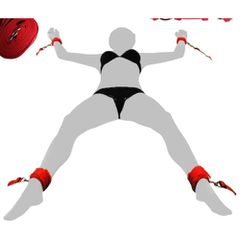 Velcro Bondage red bed restraints with plastic hooks-thumb-10