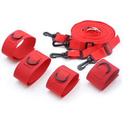 Velcro Bondage red bed restraints with plastic hooks-thumb-2