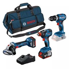 BOSCH ΣΕΤ ΕΡΓΑΛΕΙΩΝ 18V: GSB 18V-45 + GDX 18V-200 + GWS 18V-7 + 2X 5,0 AH + GAL 18V-40 + TAS M (C) PROFESSIONAL 0615990N31