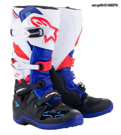 ΜΠΟΤΕΣ ALPINESTARS TECH7 BLK/BL/RED/WT No-10 (EU Size 44.5)