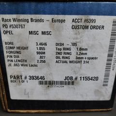Πιστόνια JE-393646C Pistons Custom Opel 2.4 L, 16V(A24XE) 88.oo mm (9.0:1)+TS, plus EXTRA κεραμικη βαφη-thumb-2
