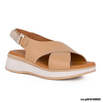 ΓΥΝΑΙΚΕΙΟ ΔΕΡΜΑΤΙΝΟ ΑΝΑΤΟΜΙΚΟ ΠΕΔΙΛΟ SPARTANAS  by Oh! My Sandals 5412 DOYA CAMEL CB