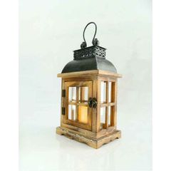 ΞΥΛΙΝΟ ΦΑΝΑΡΙ ΜΕ ΚΕΡΙ LΕD ΜΠΑΤΑΡΙΑΣ 17Χ12,5Χ31 CΜ