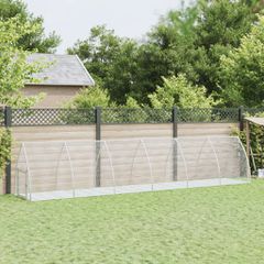 vidaXL Κλουβί Κουνελιών Ασημί 600x105x120 εκ. από Γαλβανισμένο Χάλυβα