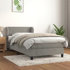 ΚΡΕΒΑΤΙ BOXSPRING ΜΕ ΣΤΡΩΜΑ ΑΝΟΙΧΤΟ ΓΚΡΙ 100X200 ΕΚ. ΒΕΛΟΥΔΙΝΟ 3127355