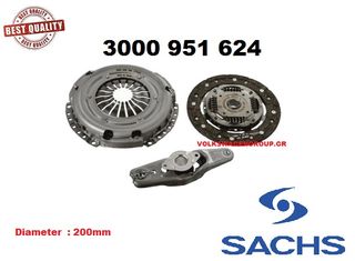 Σετ συμπλέκτη  200mm  (ΚΑΙΝΟΥΡΓΙΟ)  ,SKODA ,ROOMSTER  2006-2015 (1400cc)