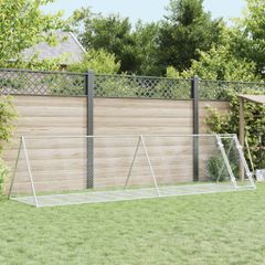 vidaXL Κλουβί Κουνελιών Ασημί 400x105x91 εκ. από Γαλβανισμένο Χάλυβα