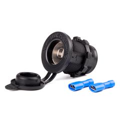 Amio - ΠΡΙΖΑ ΑΝΑΠΤΗΡΑ ΜΕ ΚΑΠΑΚΙ 12/24V ΜΑΥΡΗ MOD-01 - 1 τεμ. (02851/AM)