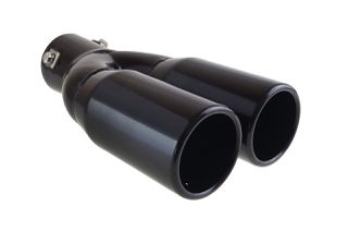 AMiO – Άκρο εξάτμισης διπλή απόληξη μαύρο MT-004B 130x215mm Φ35-50mm, μεταμορφώστε την πίσω όψη του αυτοκινήτου σας με επιθετικό στυλ και κορυφαία αισθητική – 1 Τεμ. (02194/AM)