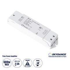 GloboStar® 73128 S1-A SKYDANCE AC Triac Amplifier 1 Κανάλι AC 100-240V 1 x 2.5A 600W - Max 2.5A 600W - IP20 Μ17.5 x Π4.5 x Υ2.5cm - 5 Χρόνια Εγγύηση