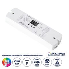 GloboStar® 73146 D4C-L SKYDANCE DC DMX512 Constant Current & RDM Decoder 4 Καναλιών DC 12-48V 4 x 1A 54W - Max 4A 216W - IP20 Μ17 x Π5 x Υ2.5cm - 5 Χρόνια Εγγύηση