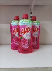3 Υγρά πατώματος Ajax με άρωμα "Ρόδο της αυγής"