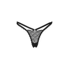 Plus size Obsessive Chemeris thong with lace Black-thumb-3