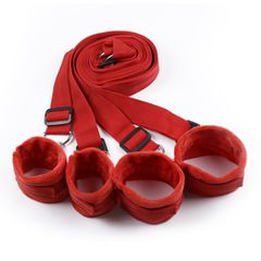 Red Bed Bondage Restraints System-thumb-3