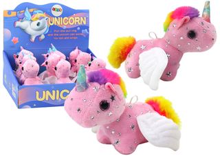 Unicorn Plush Pull-On Jumping Horse Pink