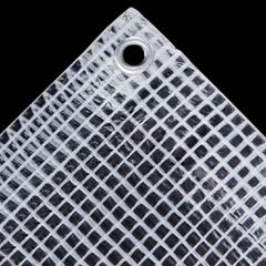 vidaXL Μουσαμάς με Ύφανση Leno Λευκός 4x4 μ. 140 γρ./μ²-thumb-4