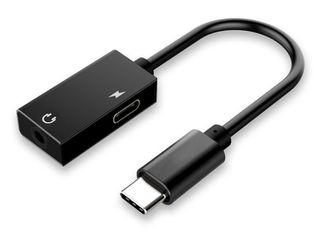POWERTECH αντάπτορας USB-C σε USB-C & 3.5mm CAB-UC053, μαύρος