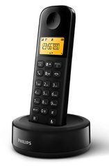 PHILIPS ασύρματο τηλέφωνο D1601B/34, με ελληνικό μενού, μαύρο