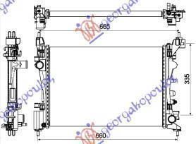 Ψυγείο Νερού Βενζίνη (Με/Χωρίς A/C) (54x37.8x2.4) (Παροχές Διαγώνια) Opel Corsa D 2006-2015