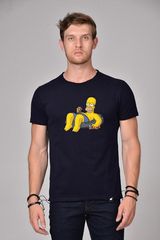 Bigbong Simpsons T-shirt Navy Ανδρικό Regular Fit - A1-112-BL