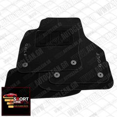 VOLKSWAGEN GOLF 7 2012-2019 ΠΑΤΑΚΙΑ ΜΟΚΕΤΑ SPORT LINE ΜΑΥΡΟ ME ΓΚΡΙ ΡΑΦΗ - ΓΚΡΙ ΚΕΝΤΗΜΑ GOLF ΣΕΤ 4ΤΜΧ