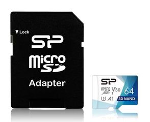 SILICON POWER κάρτα μνήμης Superior Pro microSDXC UHS-I, 64GB, Class 30