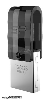 SILICON POWER Dual USB Flash Drive C31, USB 3.2 & USB-C, 128GB, μαύρο