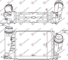 Ψυγείο Intercooler 1.6 TCe/1.6 dCi (Αυτόματο Σασμάν) (28.1x21.7x8) Renault Megane Hatchback/Station Wagon 2015-2019