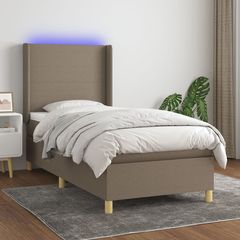 ΚΡΕΒΑΤΙ BOXSPRING ΜΕ ΣΤΡΩΜΑ & LED TAUPE 90X200 ΕΚ. ΥΦΑΣΜΑΤΙΝΟ 3138689