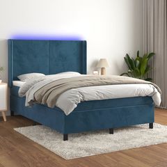 ΚΡΕΒΑΤΙ BOXSPRING ΜΕ ΣΤΡΩΜΑ & LED ΣΚ. ΜΠΛΕ 140X200ΕΚ. ΒΕΛΟΥΔΙΝΟ 3139449