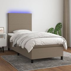 ΚΡΕΒΑΤΙ BOXSPRING ΜΕ ΣΤΡΩΜΑ & LED TAUPE 90X190 ΕΚ. ΥΦΑΣΜΑΤΙΝΟ 3134681