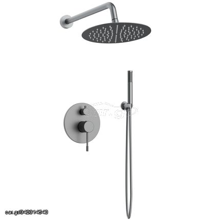 Orabella Terra Gun Metal Light 10312  - Εντοιχιζόμενο σύστημα ντους 2 εξοδων