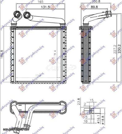 Ψυγείο Καλοριφέρ (Brazed) (15.3x18x2.6) (Τύπου Denso) VW Golf Plus 2004-2009