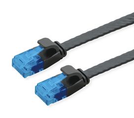 POWERTECH καλώδιο δικτύου CAB-N340, flat, Cat 6a U/UTP, 25cm, μαύρο