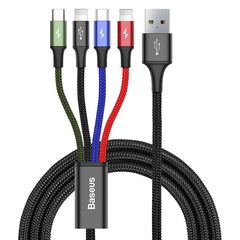 Baseus cable USB 4in1 2x Lightning / USB Type C / micro USB cable in nylon braid 3.5A 1.2m black (CA1T4-A01)