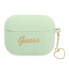 Guess GUAPLSCHSN AirPods Pro cover green/green Silicone Charm Heart Collection