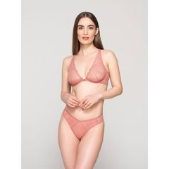 Luna Γυναικείο Σουτιέν Bralette Με Μπανέλα Απο Δαντέλα Με Κούμπωμα Μπρόστα & Σχέδιο Στη Πλάτη Pearl