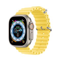 Dux Ducis Strap Watch Strap 9 / 8 / 7 / 6 / 5 / 4 / 3 / 2 / SE (41 / 40 / 38mm) Silicone Band Bracelet Yellow (OceanWave Version)