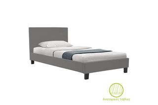 Κρεβάτι μονό "NEVIL" από pu σε γκρι ματ χρώμα 100x200